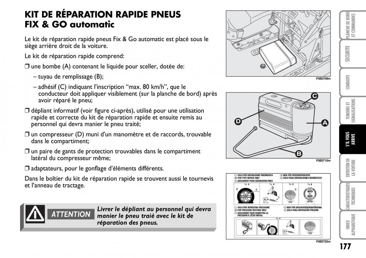 Fiat Multipla I 1 manuel du proprietaire / page 178