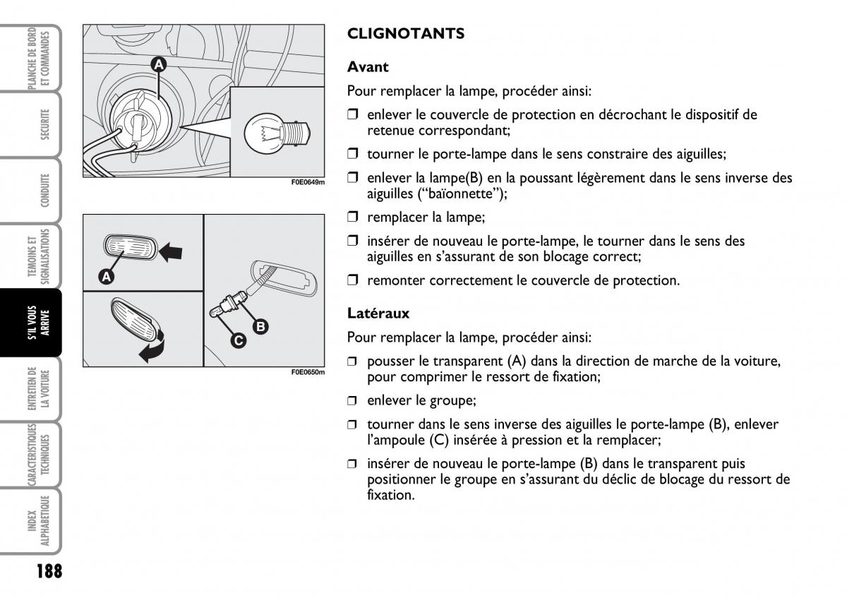 Fiat Multipla I 1 manuel du proprietaire / page 189