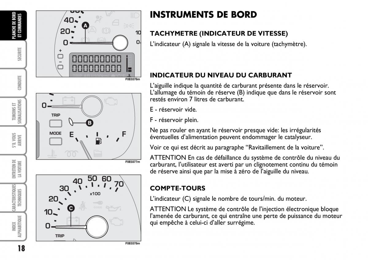 Fiat Multipla I 1 manuel du proprietaire / page 19