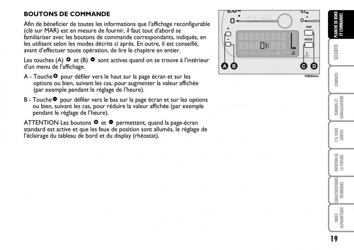 Fiat Multipla I 1 manuel du proprietaire / page 20