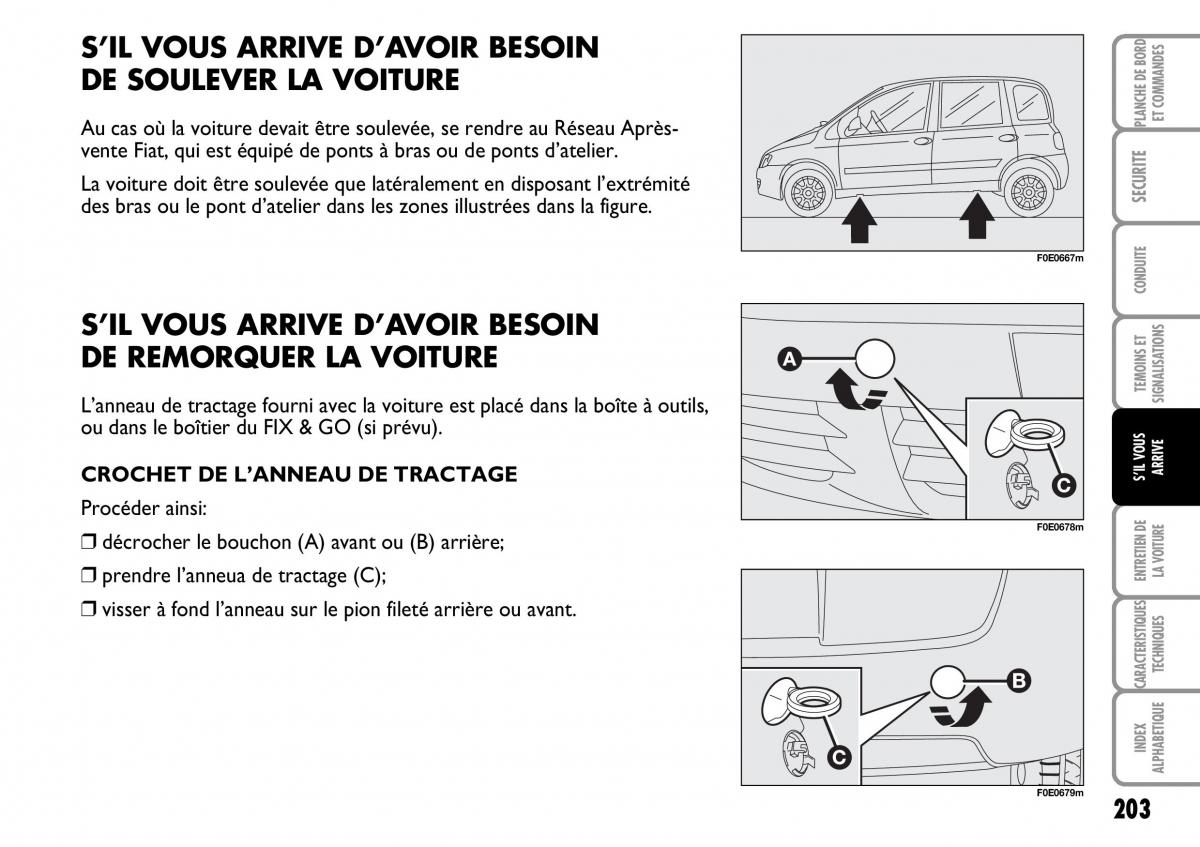 Fiat Multipla I 1 manuel du proprietaire / page 204