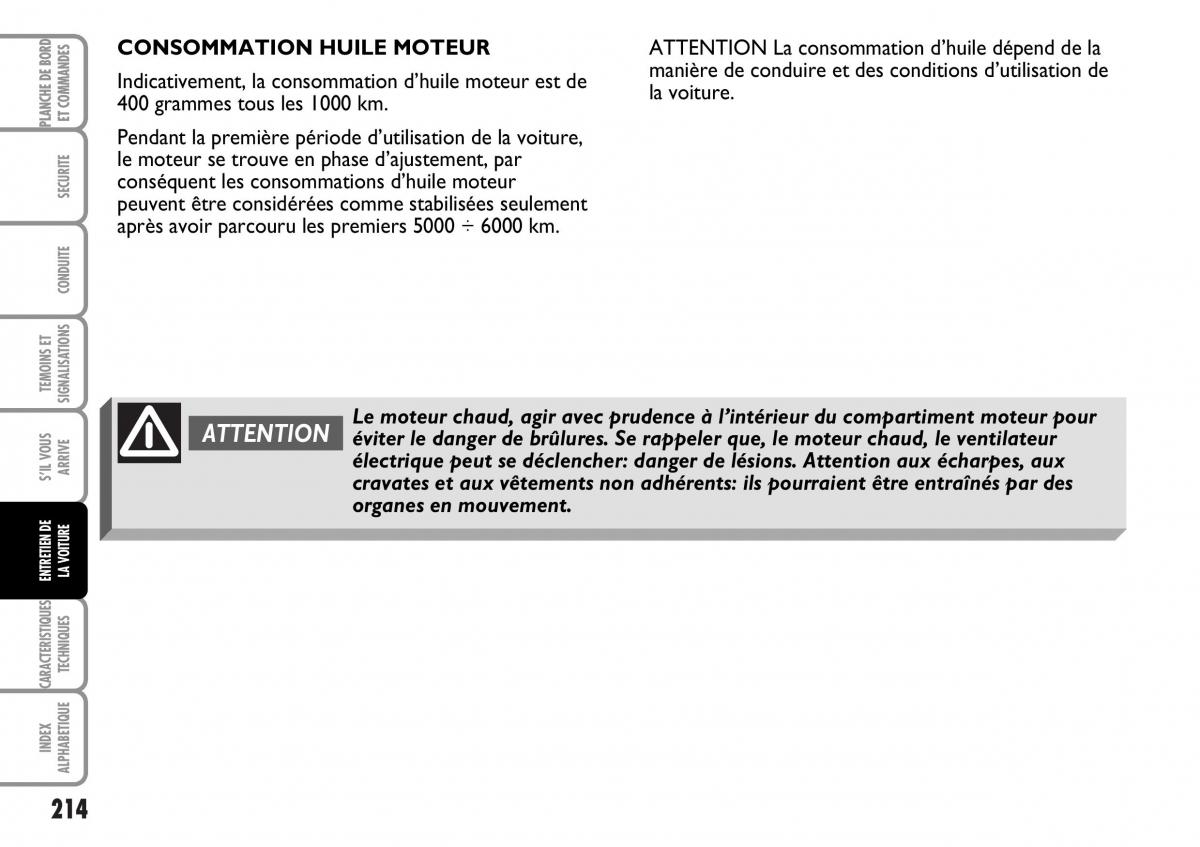 Fiat Multipla I 1 manuel du proprietaire / page 215