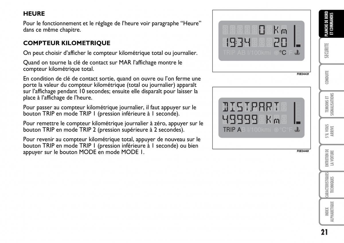 Fiat Multipla I 1 manuel du proprietaire / page 22