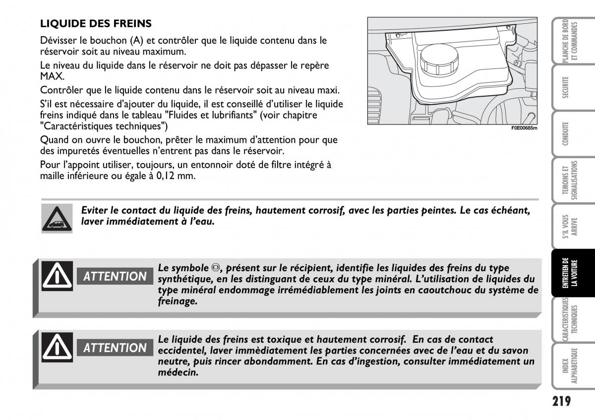 Fiat Multipla I 1 manuel du proprietaire / page 220