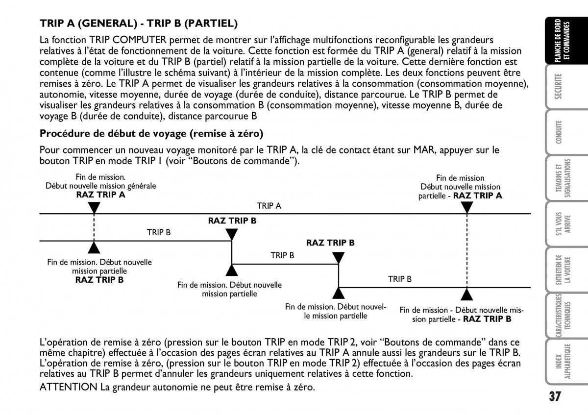 Fiat Multipla I 1 manuel du proprietaire / page 38