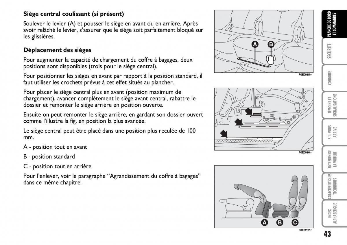 Fiat Multipla I 1 manuel du proprietaire / page 44