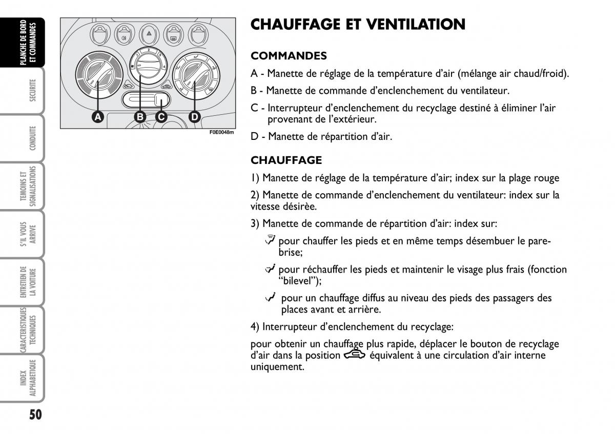 Fiat Multipla I 1 manuel du proprietaire / page 51