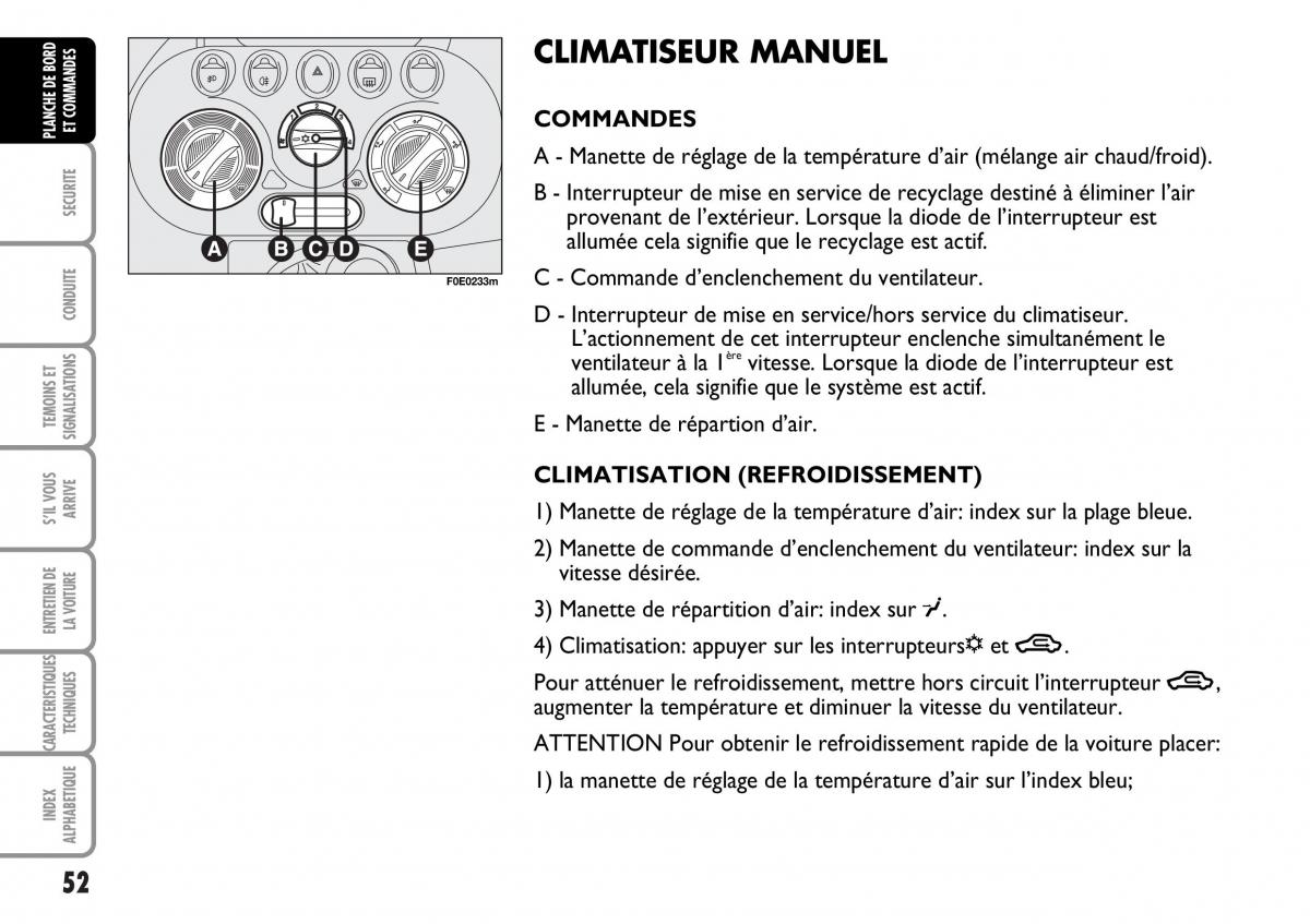 Fiat Multipla I 1 manuel du proprietaire / page 53