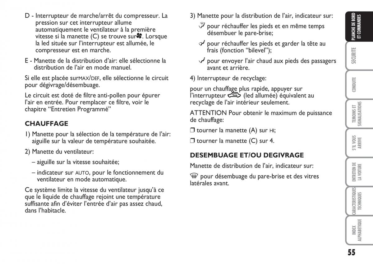 Fiat Multipla II 2 manuel du proprietaire / page 56