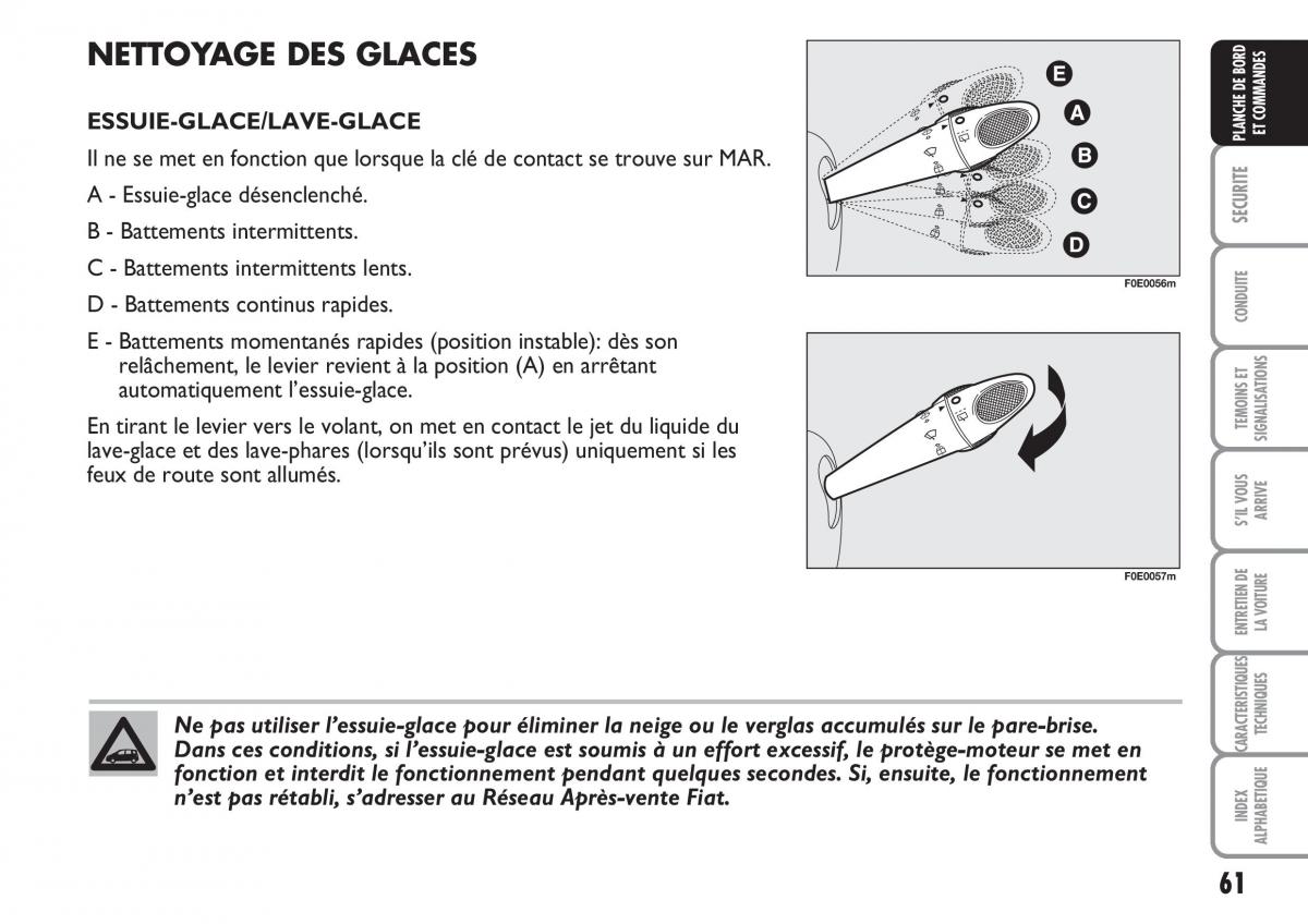 Fiat Multipla II 2 manuel du proprietaire / page 62