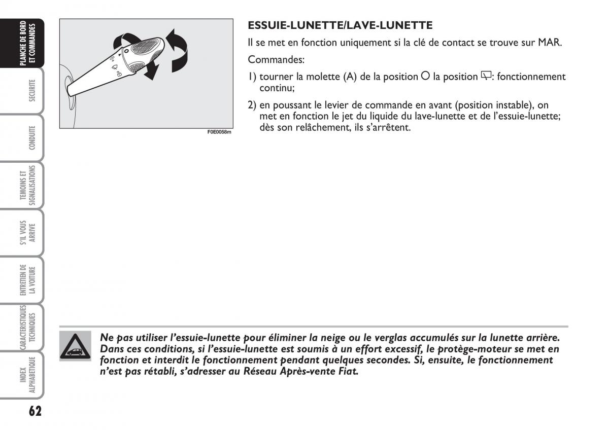 Fiat Multipla II 2 manuel du proprietaire / page 63