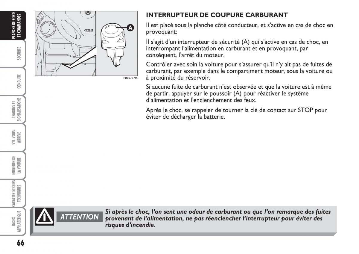 Fiat Multipla II 2 manuel du proprietaire / page 67