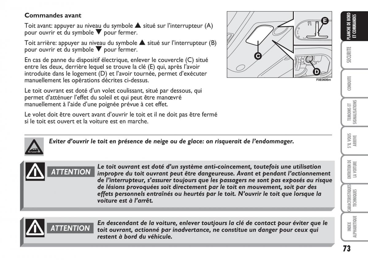 Fiat Multipla II 2 manuel du proprietaire / page 74