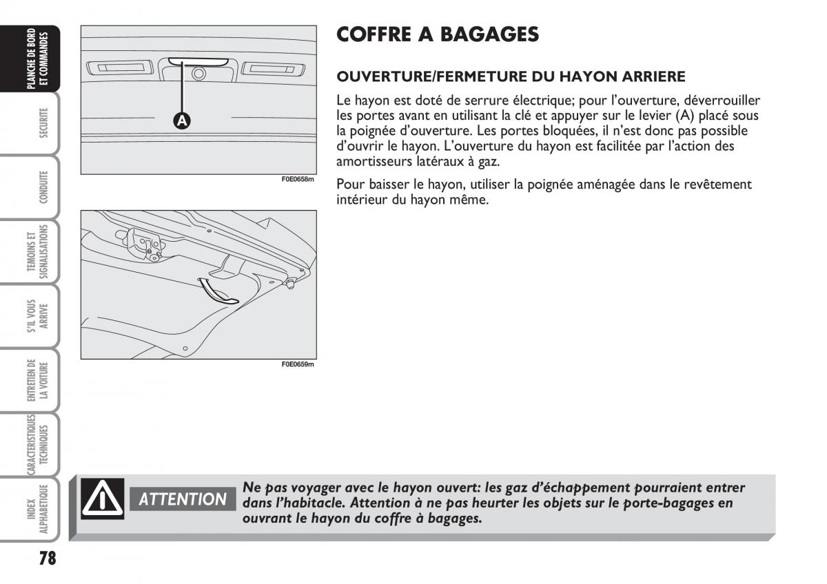 Fiat Multipla II 2 manuel du proprietaire / page 79