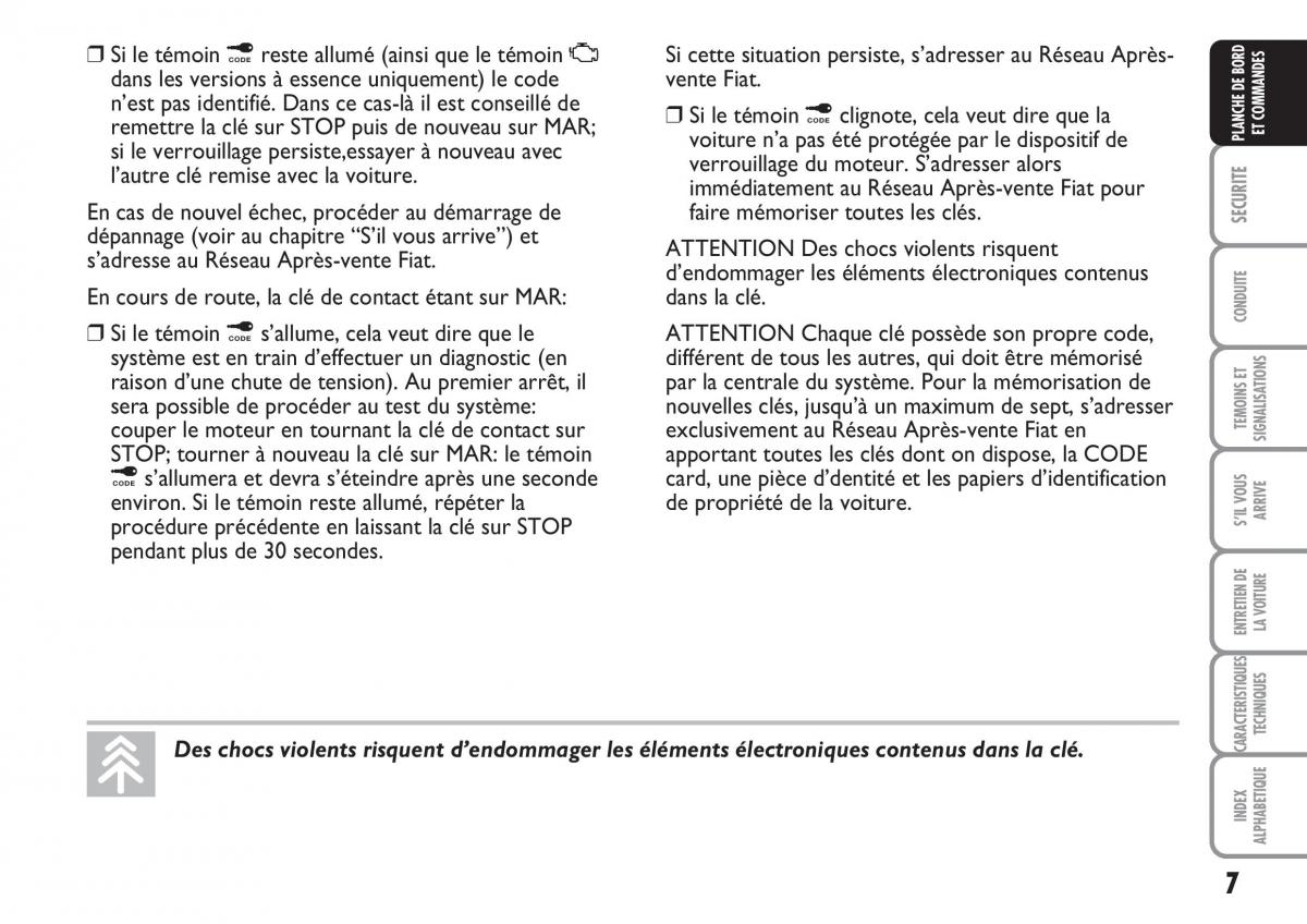 Fiat Multipla II 2 manuel du proprietaire / page 8