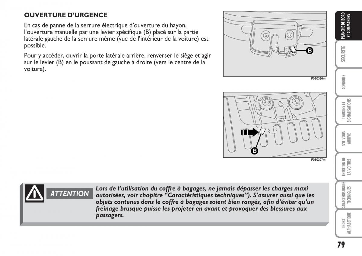 Fiat Multipla II 2 manuel du proprietaire / page 80