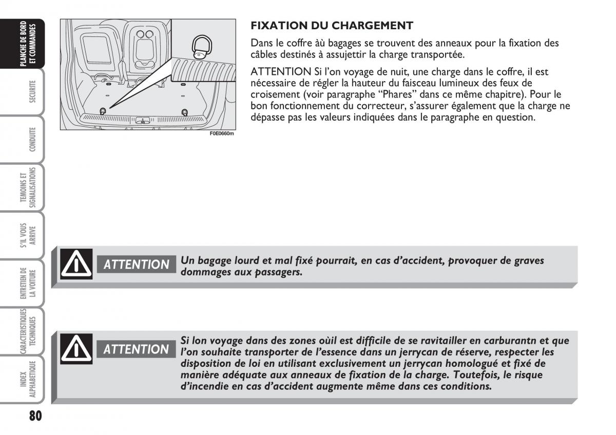 Fiat Multipla II 2 manuel du proprietaire / page 81