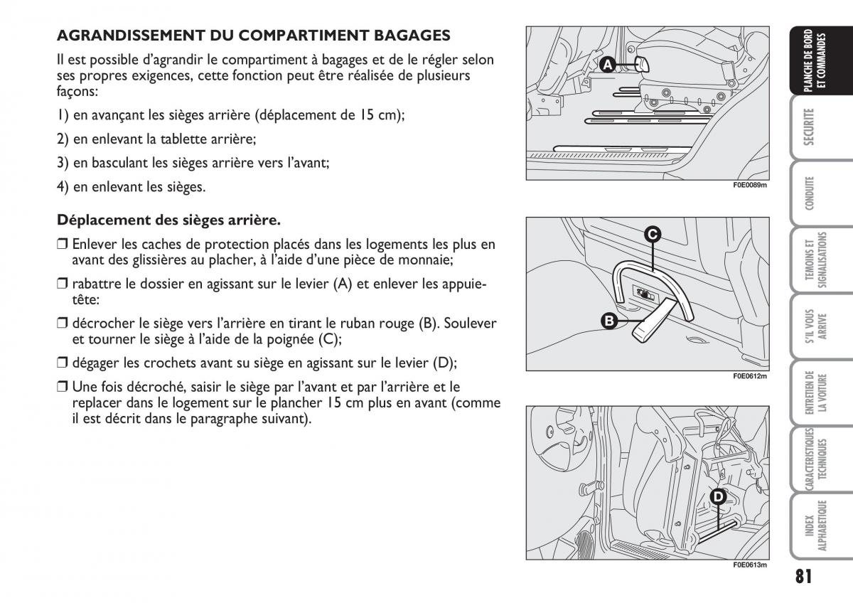 Fiat Multipla II 2 manuel du proprietaire / page 82