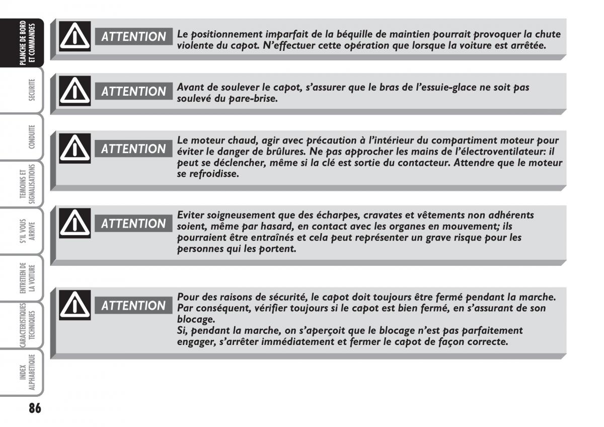 Fiat Multipla II 2 manuel du proprietaire / page 87