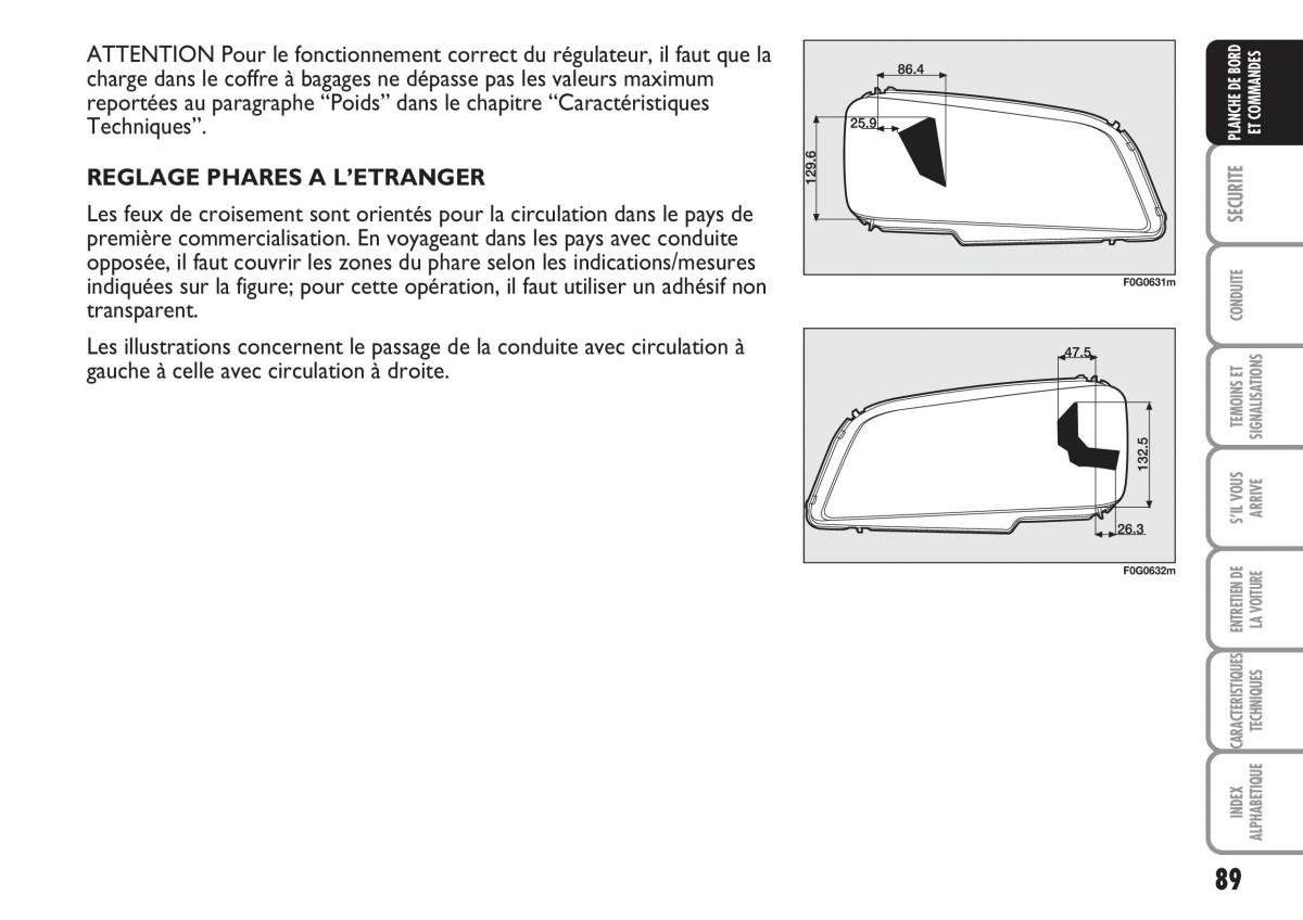 Fiat Multipla II 2 manuel du proprietaire / page 90