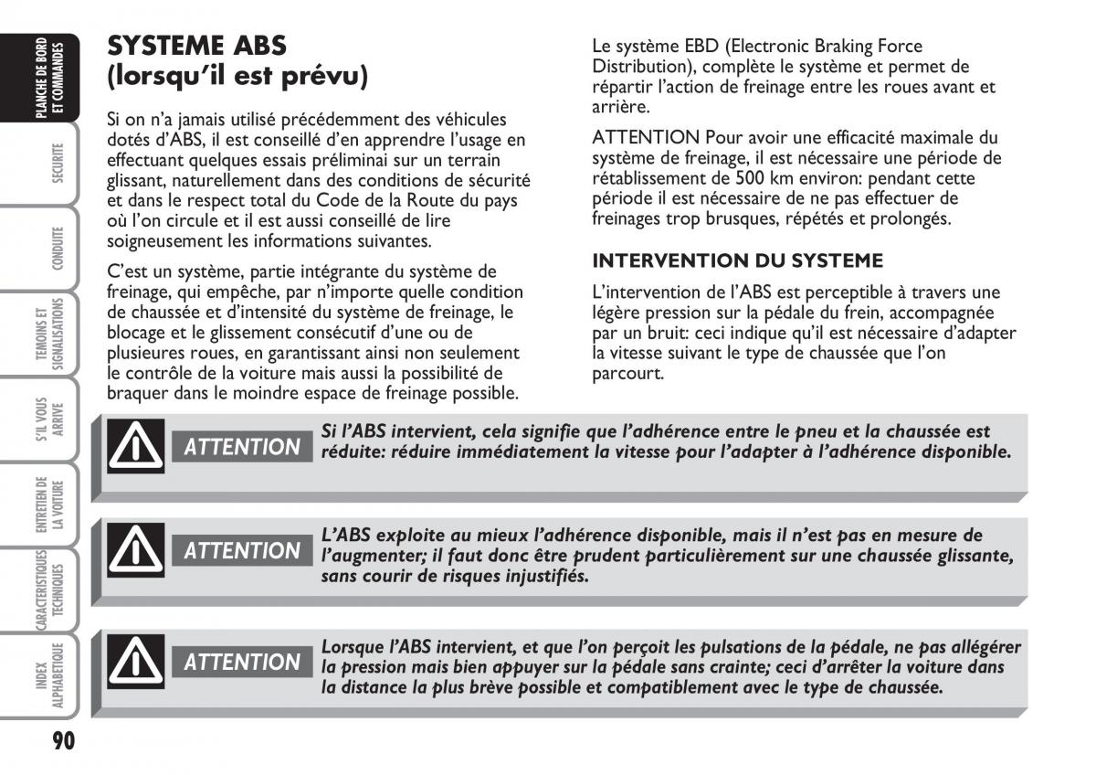 Fiat Multipla II 2 manuel du proprietaire / page 91