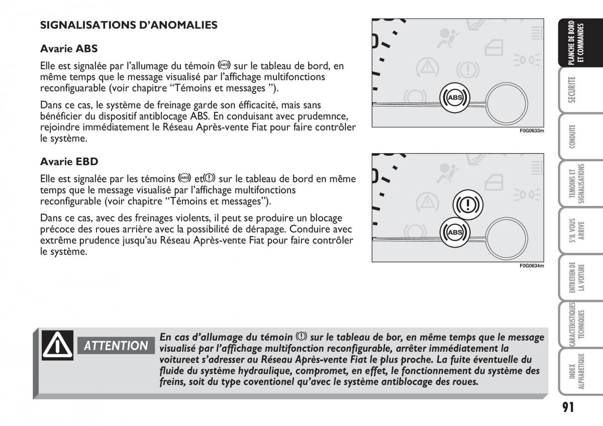 Fiat Multipla II 2 manuel du proprietaire / page 92