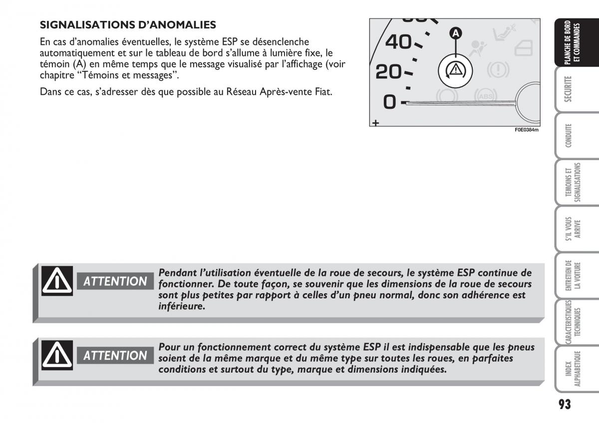 Fiat Multipla II 2 manuel du proprietaire / page 94