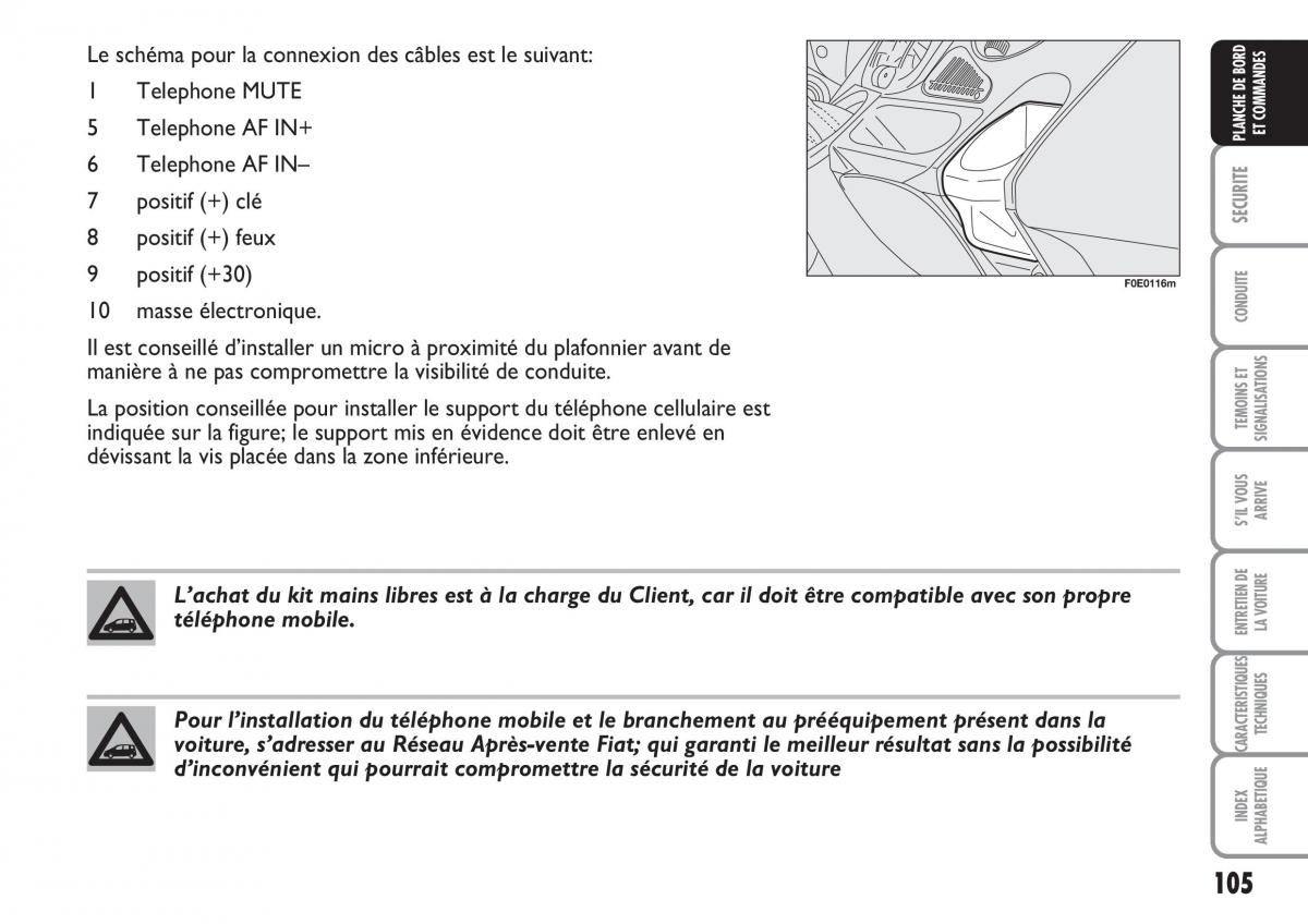 Fiat Multipla II 2 manuel du proprietaire / page 106