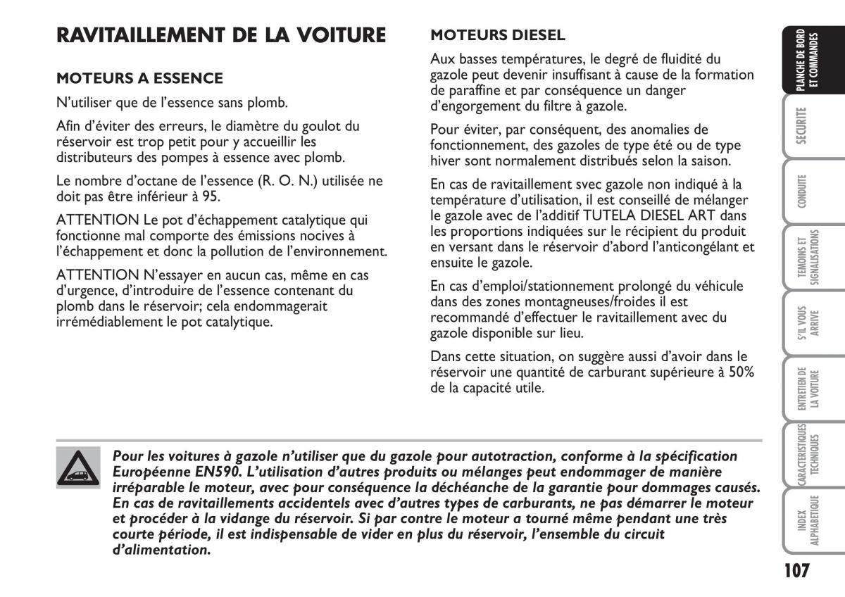 Fiat Multipla II 2 manuel du proprietaire / page 108