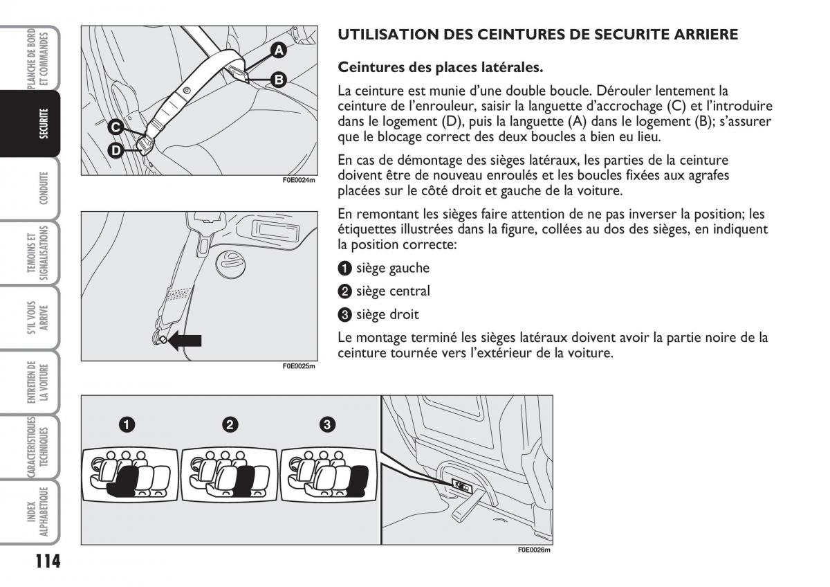 Fiat Multipla II 2 manuel du proprietaire / page 115