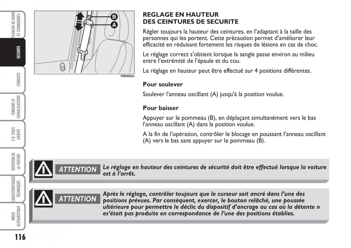 Fiat Multipla II 2 manuel du proprietaire / page 117