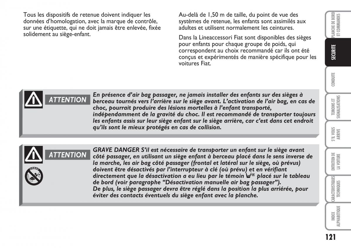 Fiat Multipla II 2 manuel du proprietaire / page 122