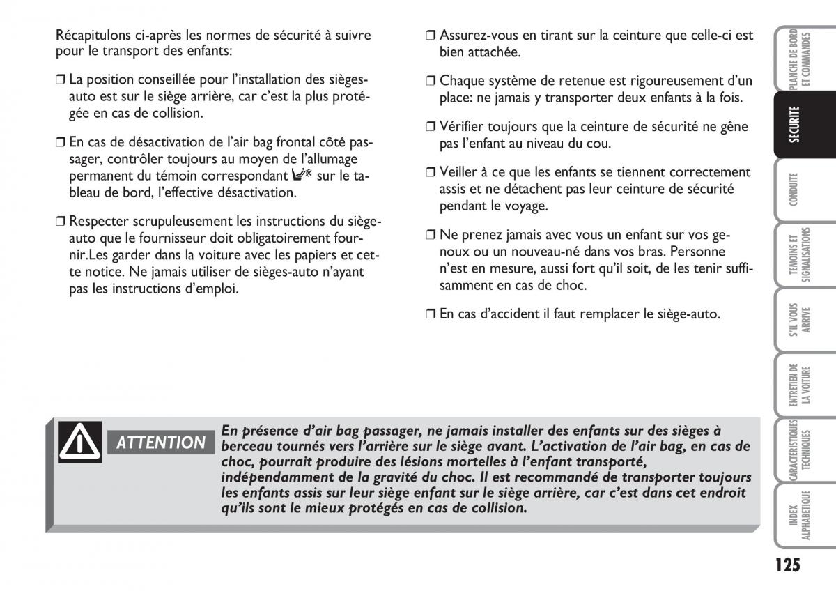 Fiat Multipla II 2 manuel du proprietaire / page 126