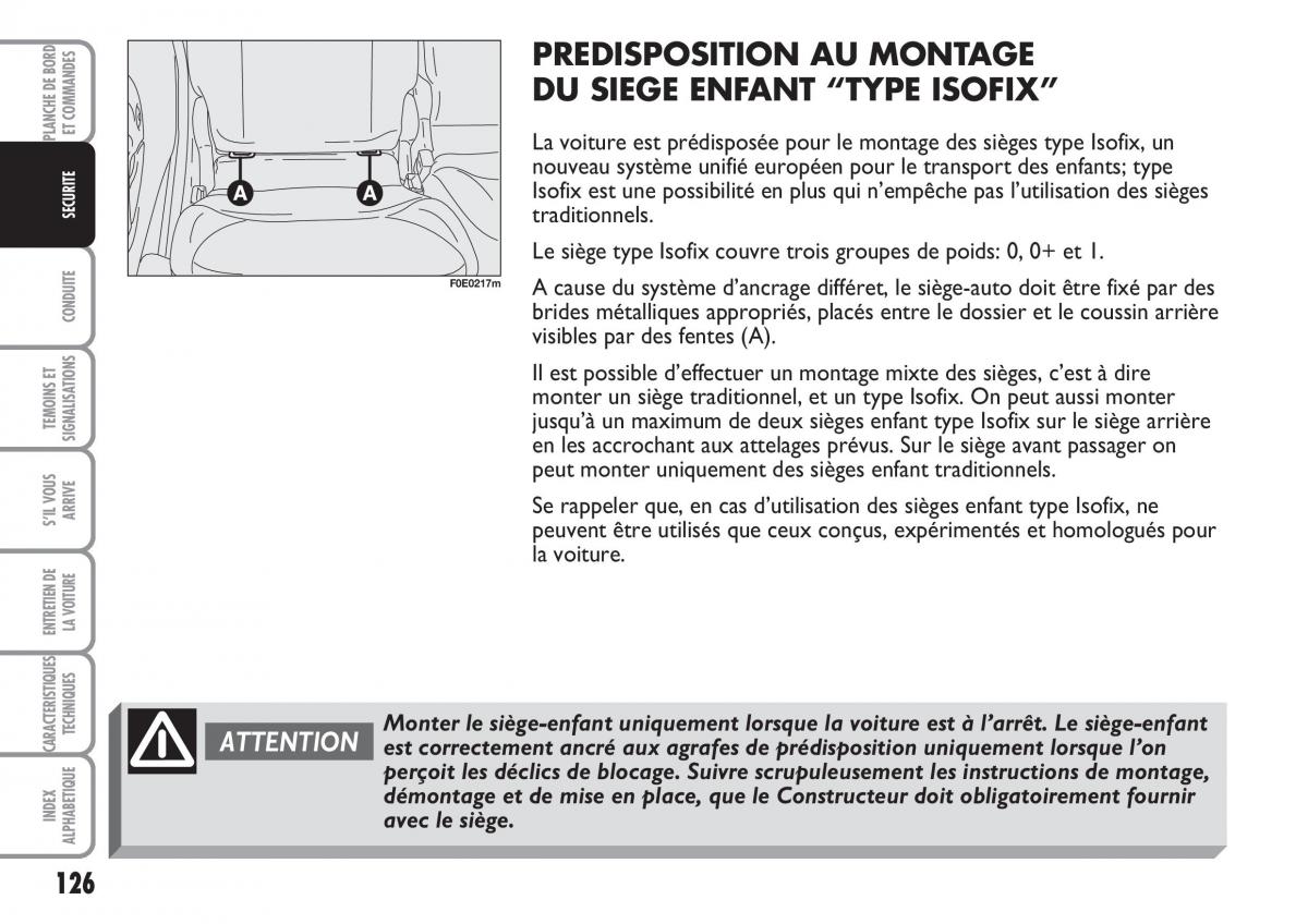 Fiat Multipla II 2 manuel du proprietaire / page 127