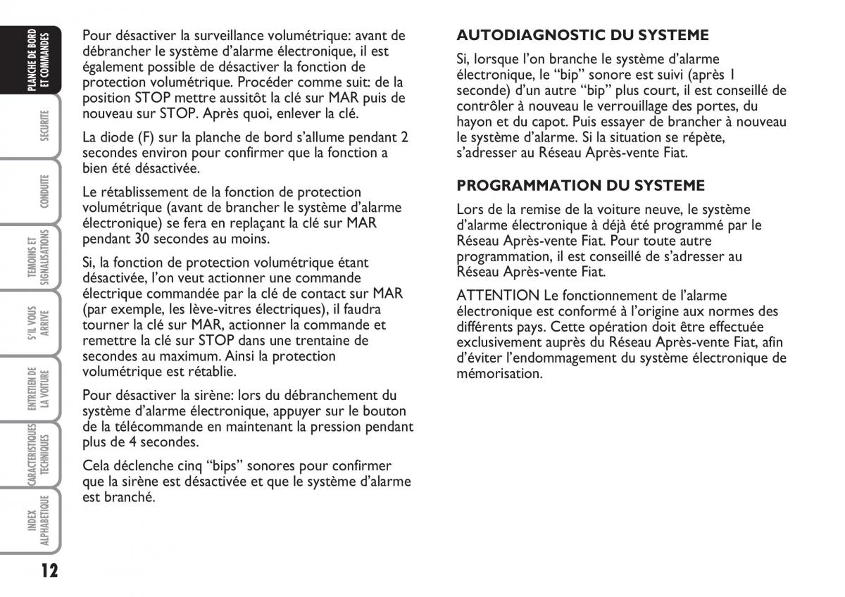 Fiat Multipla II 2 manuel du proprietaire / page 13