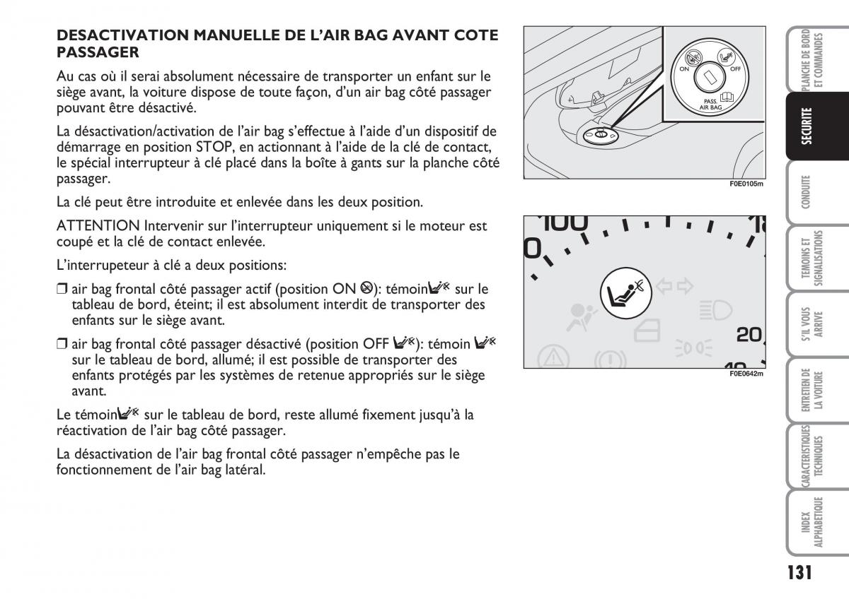 Fiat Multipla II 2 manuel du proprietaire / page 132