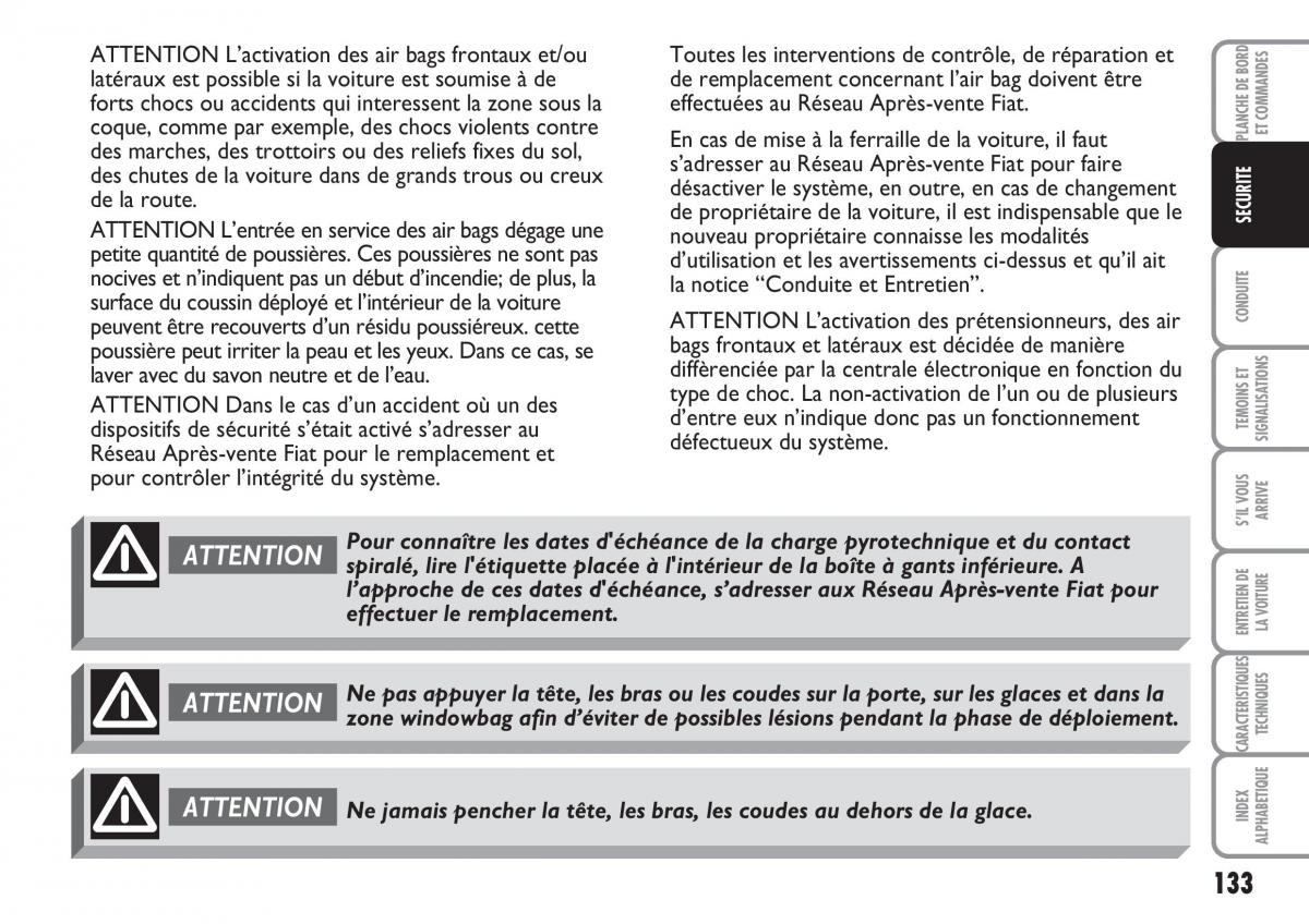 Fiat Multipla II 2 manuel du proprietaire / page 134