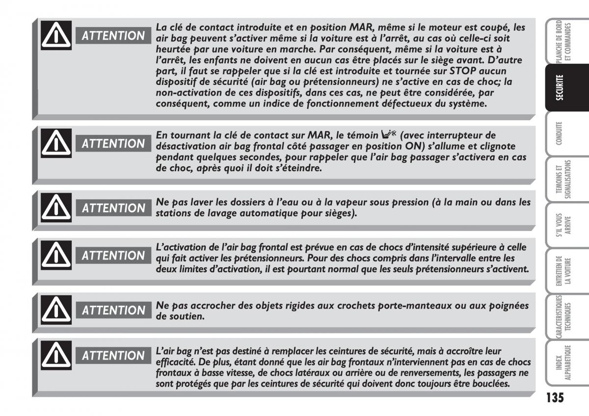 Fiat Multipla II 2 manuel du proprietaire / page 136