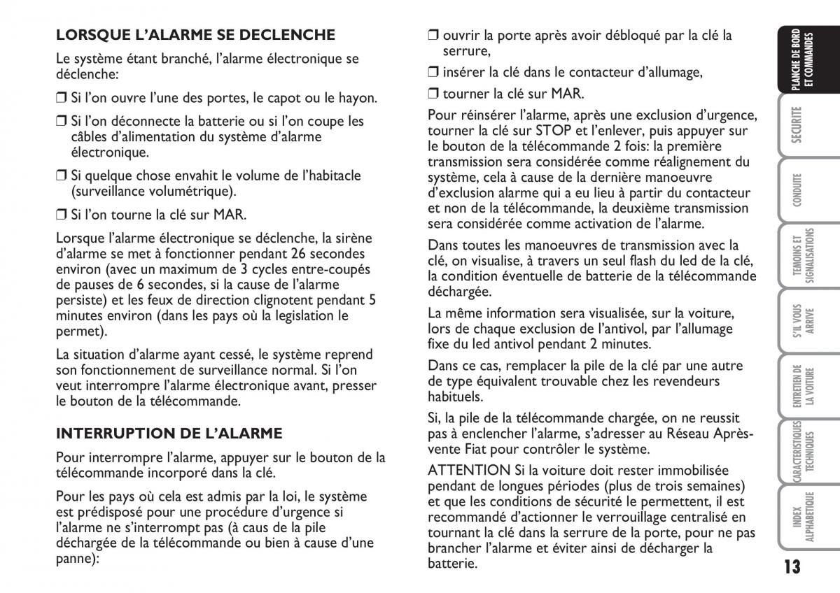 Fiat Multipla II 2 manuel du proprietaire / page 14