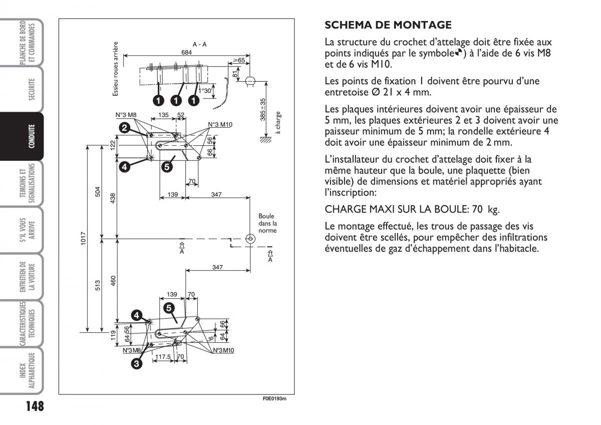 Fiat Multipla II 2 manuel du proprietaire / page 149