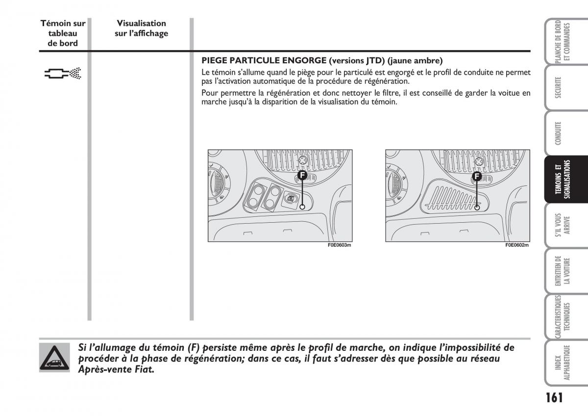 Fiat Multipla II 2 manuel du proprietaire / page 162