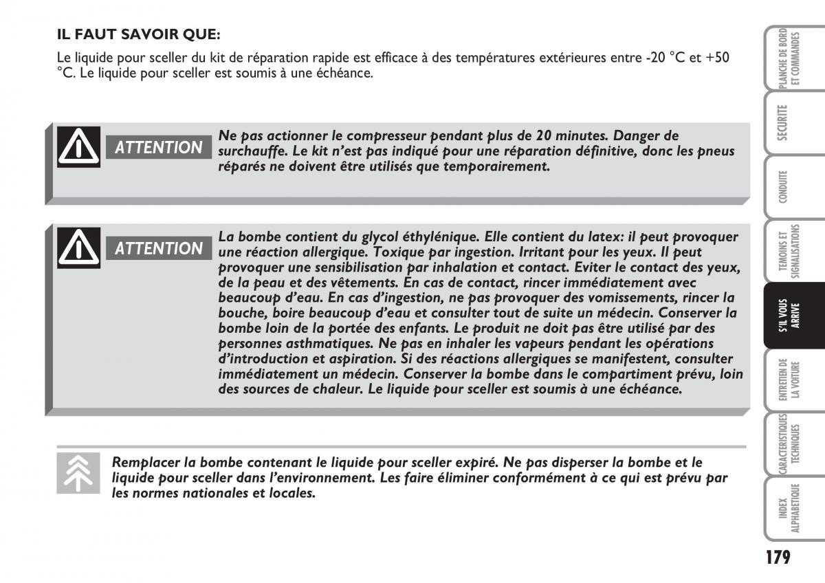 Fiat Multipla II 2 manuel du proprietaire / page 180