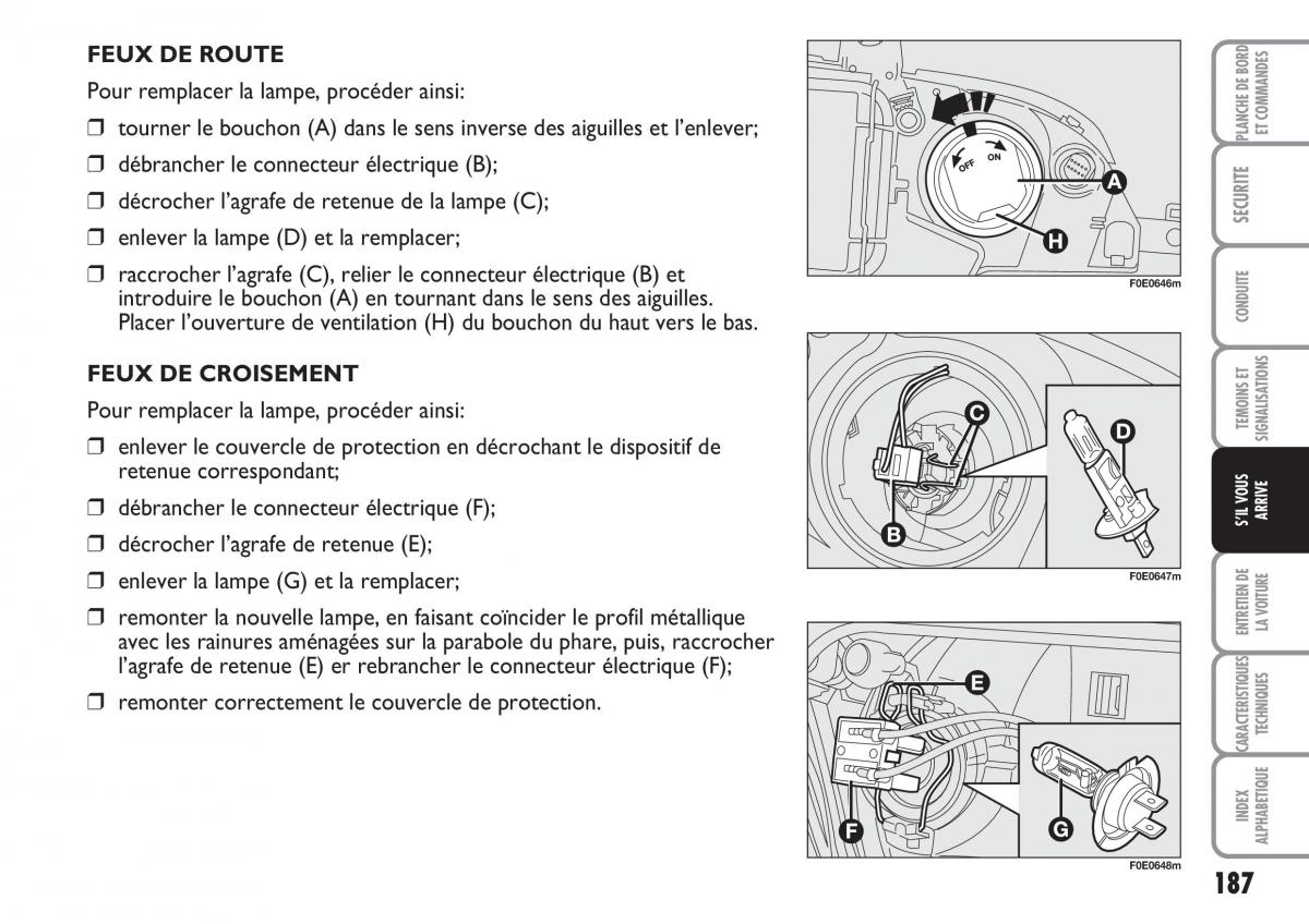 Fiat Multipla II 2 manuel du proprietaire / page 188