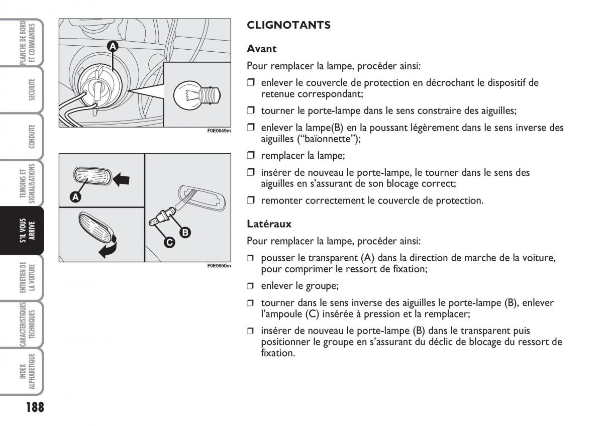 Fiat Multipla II 2 manuel du proprietaire / page 189