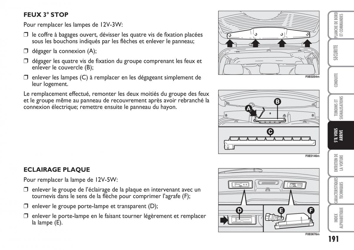 Fiat Multipla II 2 manuel du proprietaire / page 192