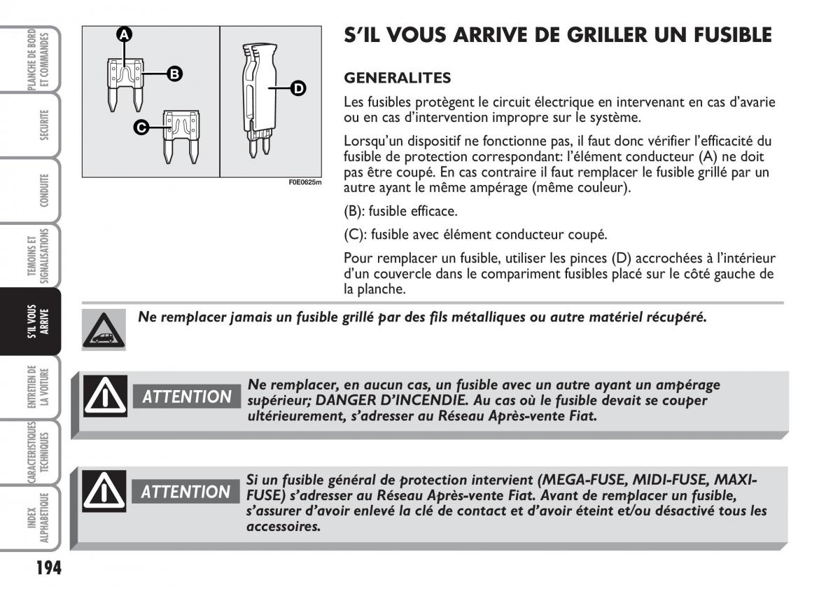 Fiat Multipla II 2 manuel du proprietaire / page 195