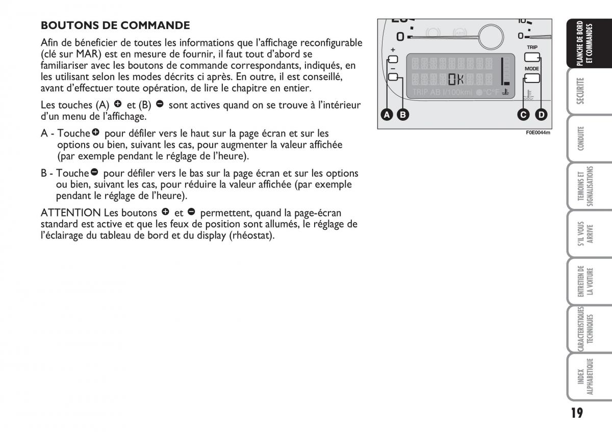 Fiat Multipla II 2 manuel du proprietaire / page 20