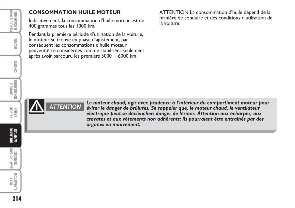 Fiat Multipla II 2 manuel du proprietaire / page 215