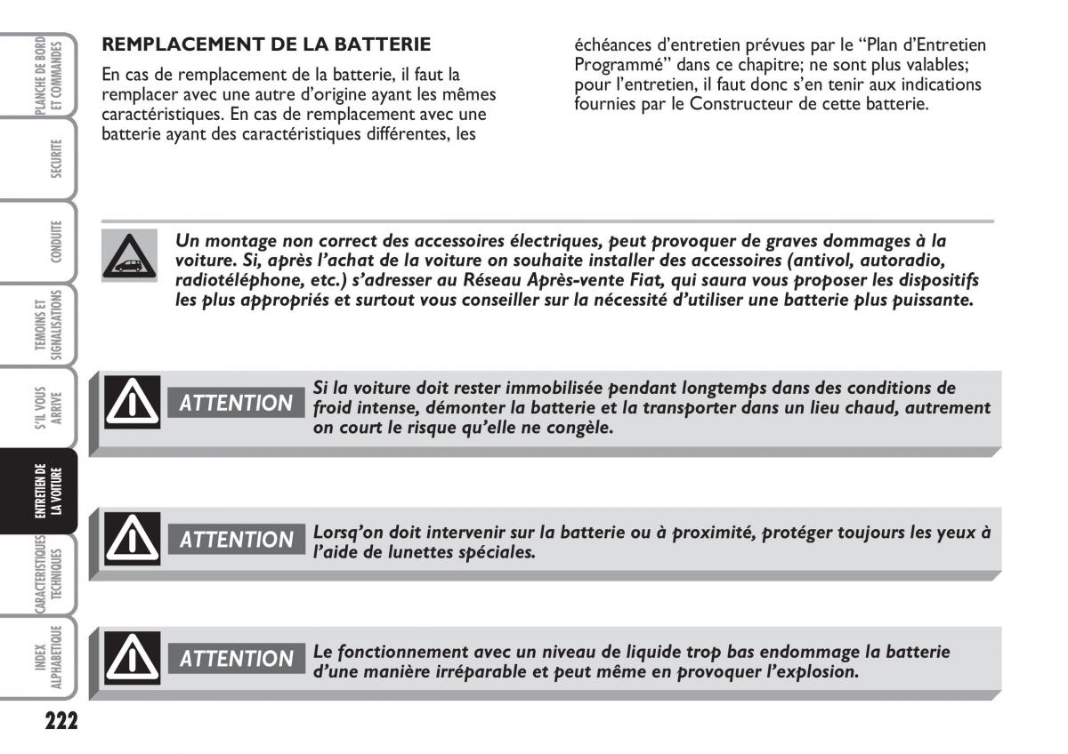 Fiat Multipla II 2 manuel du proprietaire / page 223