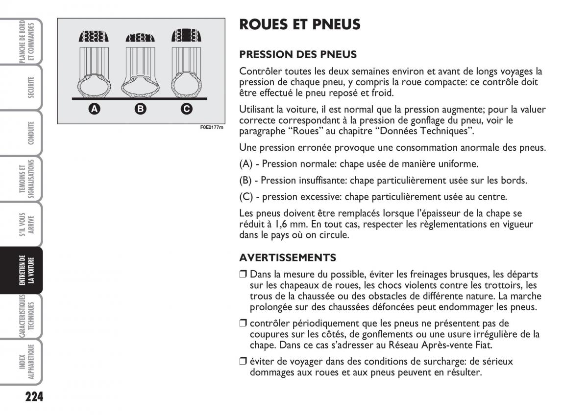 Fiat Multipla II 2 manuel du proprietaire / page 225